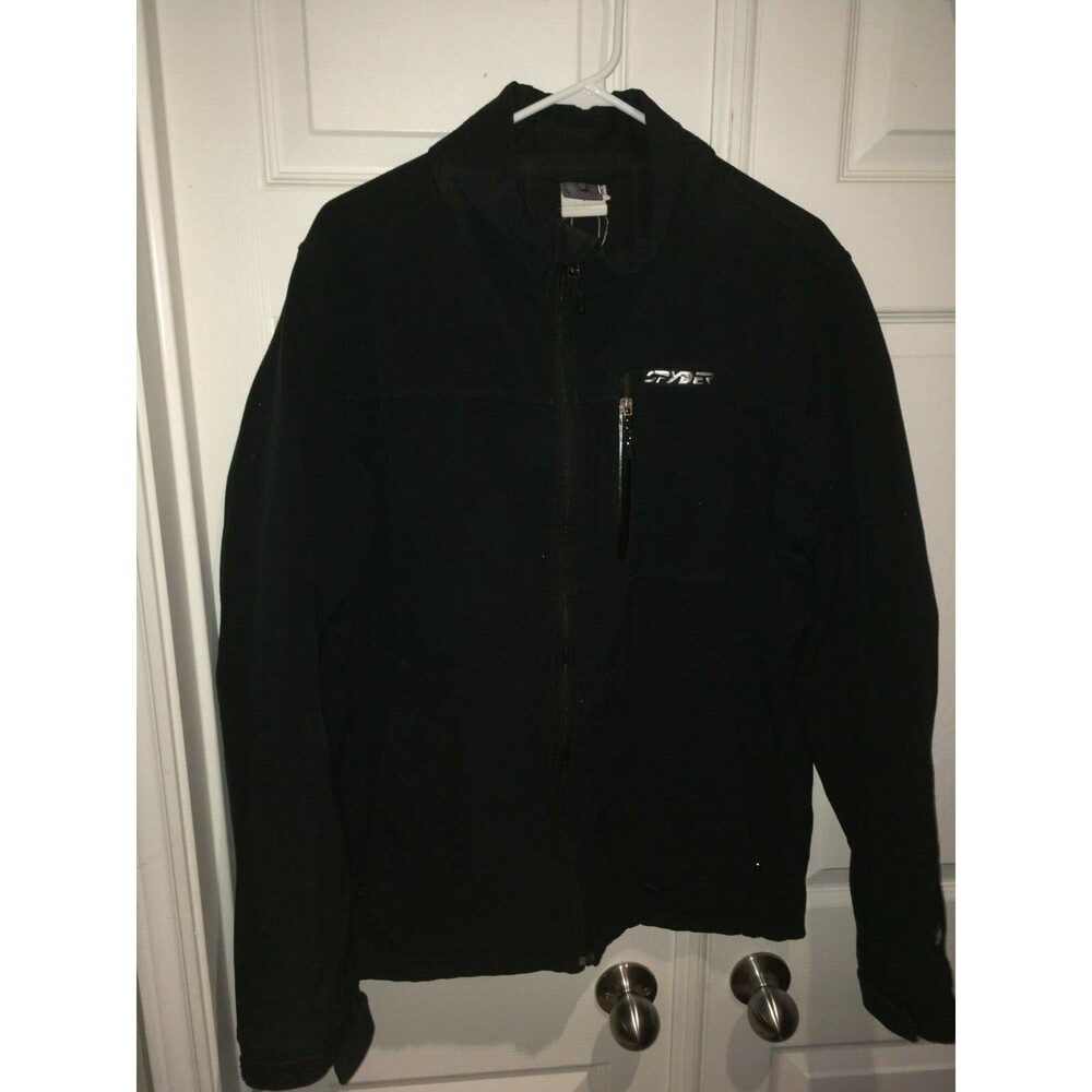 Mens SPYDER Black Heather Fleece Lined Full Zip Jacket Size L Large